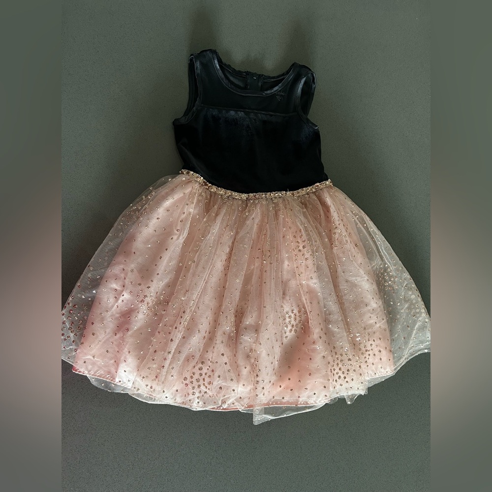 Zunie Girls Black and Pink Sleeveless Tulle Skirt Dress 5